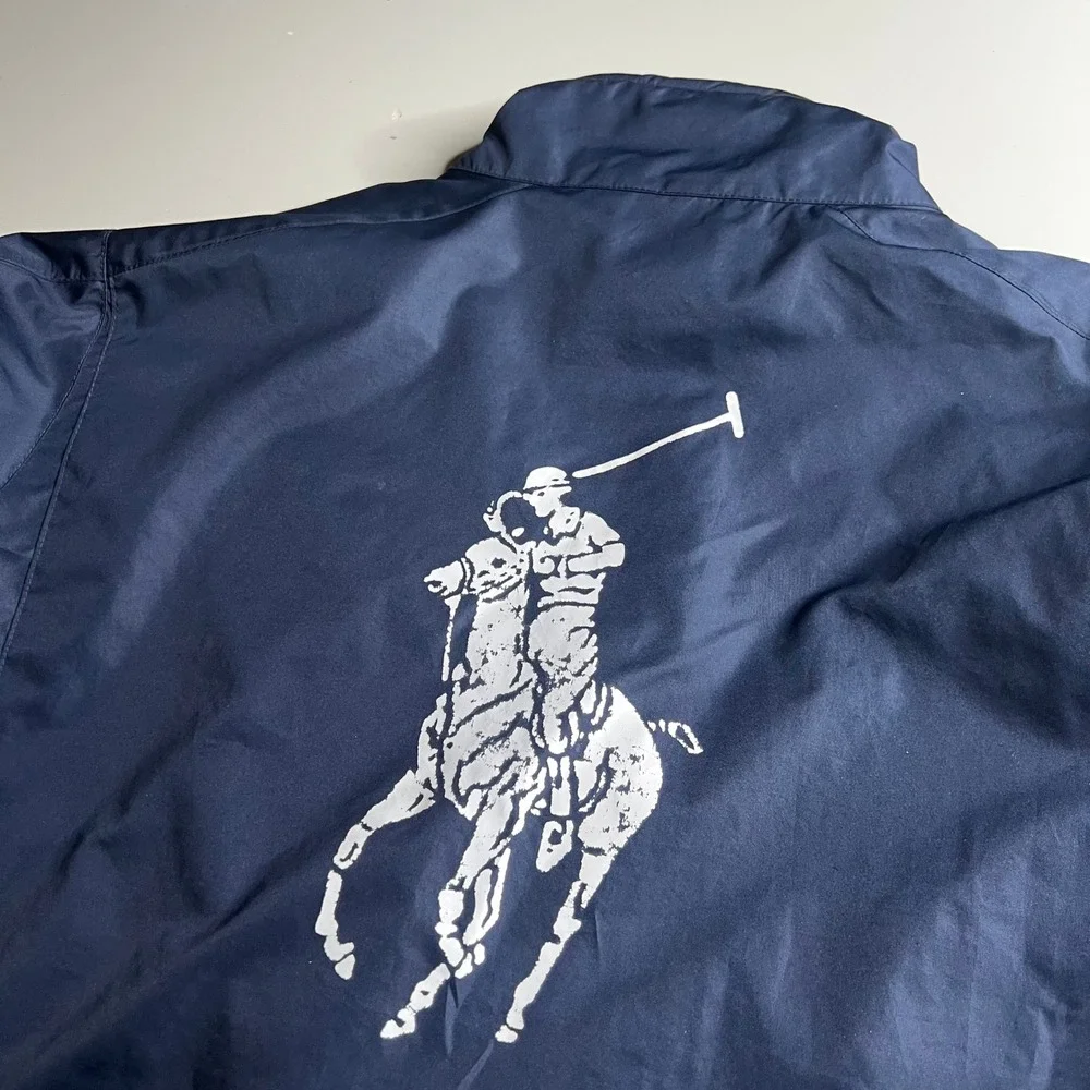 Polo Ralph Lauren RLX US Open 2005 Big Pony Windbreaker Jacket Mens XL Navy Blue